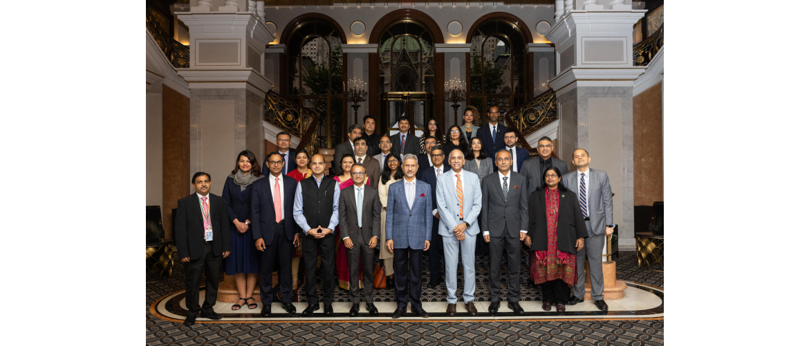  External Affairs Minister, Dr. S. Jaishankar, with the team of  Permanent Mission of India